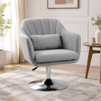 STILVORA Vanity Chair with Swivel & Adjustable Height in Grey
