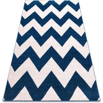 RugsX Alfombra Sketch - Fa66 Azul/blanco - Zigzag Blue 140x190 Cm