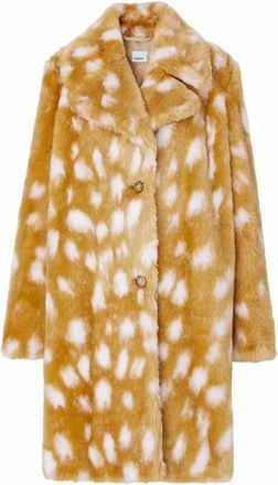 Burberry Faux Fur Jas met Knoopsluiting - Dames - Jassen - Veelkleurig - S - Leer - Jassen