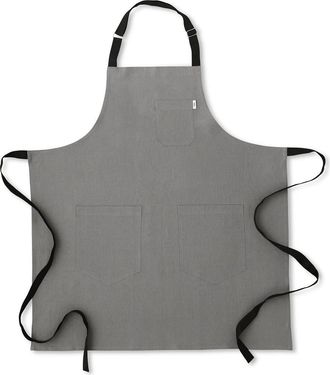 Solino Home Linen Apron 33 x 30 in for Dining Table, Holiday and Everyday Table Decor - Linen Bib Apron in Steel Grey /Black at Nordstrom, Size Large