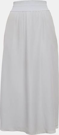 Theory Light Blue Silk Flared Midi Skirt