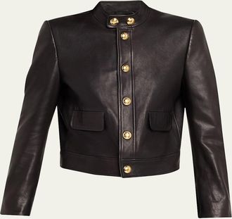 Nili Lotan Hadley Leather Crop Jacket