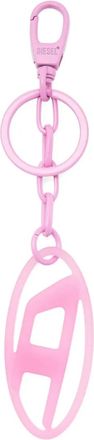 Diesel oval d charm keyring - women - Iron/Resin/Zinc - One Size - Pink