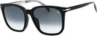 David Beckham Square Full Rim Sunglasses - Black