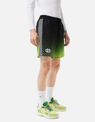 Lacoste Mens Lacoste Mens Shorts MH5643 Swimwear Summer Quick Dry Beach Shorts Sportswear - Black And Green - Size: 32/30/31