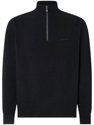 Ferrari Subtle Branding Wool Cashmere Zip-Up Turtleneck