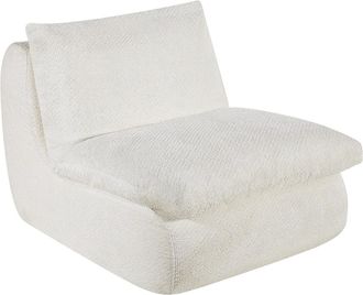 Vente-Unique Poltrona In Tessuto Testurizzato Bianco Avorio - Loleva