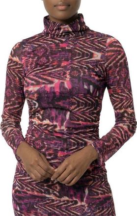 Area Stars Lee Mock Neck Jersey Top in Abstract Print at Nordstrom, Size X-Large