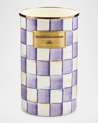 MacKenzie-Childs Violet Check Utensil Holder
