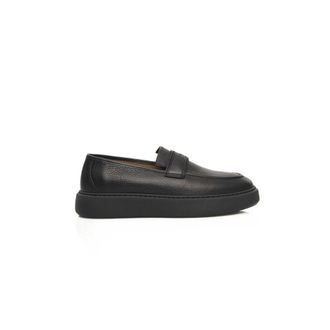 Cerruti Black Leather Men Mens Loafer