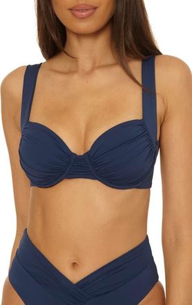 BECCA by Rebecca Virtue Color Code Underwire Bikini Top in Navy at Nordstrom, Size Medium