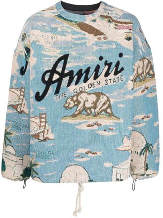 Amiri Maglione con stampa - Blu