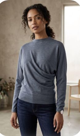 Odeeh Draped Asymmetric Cut Knit Sweater In Steel