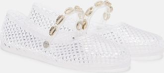 Ancient Greek Sandals Iro embellished fishnet ballet flats