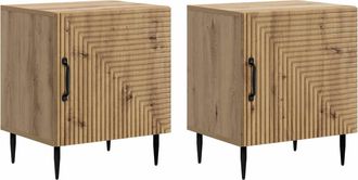 vidaXL Armario De Noche 2 Uds. Roble Artisan 43 X 34,5 X 50 Cm Vidaxl