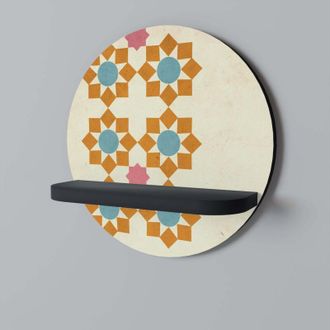 OEM Estante Redondo Negro Floral Decor