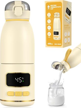 OEM Calentador De Biberones Inal&aacute;mbrico Port&aacute;til, Capacidad De 450 Ml Para Leche Materna, F&oacute;rmula Infantil O Agua, Bater&iacute;a De 15000 Mah, Calentamiento R&aacute;p
