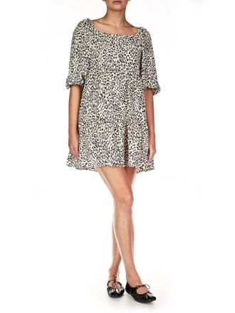 Sanctuary Weekender Babydoll Mini Dress In Gentle Spots