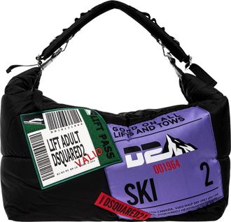 Dsquared2 Borsa a spalla trapuntata con patch - - Bags - Donna - Nero - ONE SIZE
