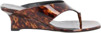 Stuart Weitzman Glossy Winnie Polyurethane Wedge Sandals