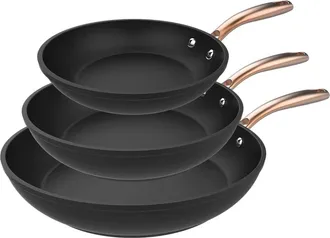 Cecotec Cecotec - Set De Sartenes 20-24-28 Cm De Aluminio Forjado Con Revestimiento Antiadherente De Alta Calidad Platinum Plus Teflon Nonstick, 100 % Libre D