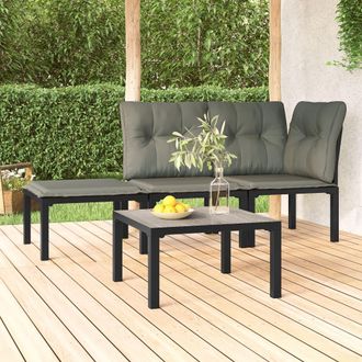 vidaXL Mesa De Centro De Jard&iacute;n Dpc Y Acero Gris 55x55x31 Cm Vidaxl
