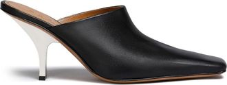 Marni square-toe heeled leather mules - women - Calf Leather/Ovine Leather (top grain)/Goat Skin - 40 - Black