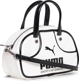 Puma Womens 1976 Micro 1 L Handbag White Recycled Polyurethane Handbags Hand Bags