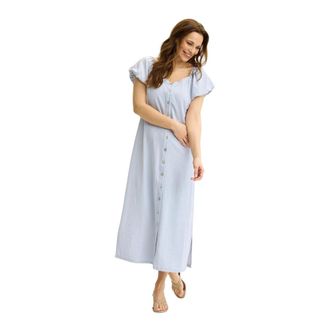 In Front Maxi Jurk - Dames - Casual kleedjes - Blauw - S - Kleedjes