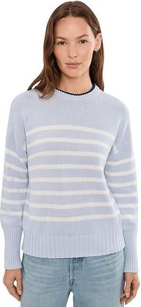 525 america Hazel Striped Crew Neck Pullover Womens Sweater Artic Ice Combo : MD, Cotton/Linen/Nylon