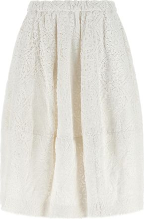 Comme Des Gar&ccedil;ons White Cotton Midi Womens Skirt