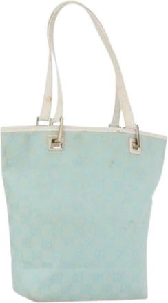 Gucci Pre-owned Tote Bags, female, Blue, Size: ONE SIZE Pre-owned Canvas Tote Bag