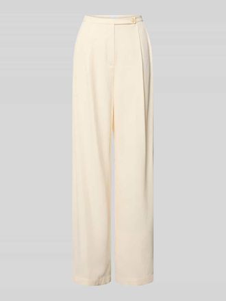 Jake*s Bundfaltenhose aus Viskose-Mix mit Knopfverschluss in Beige, Gr&ouml;&szlig;e 32