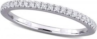 Allurez Round Cut Lab Grown Diamond Semi-Eternity Ring 14K White Gold (0.18ct)