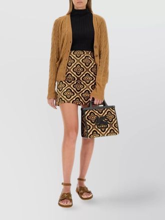 Etro cable knit v-neck cardigan pockets