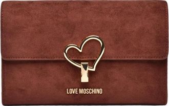 Love Moschino Suede-Effect Crossbody Bag With Gold-Tone Lock Closure