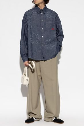 Marni Denim Shirt, Mens, Navy Blue