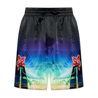 Casablanca Casual Shorts, male, Multicolor, Size: S Orchid Racer Silk Shorts