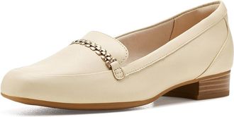 Clarks Juliet Mia Womens Dress Flat Shoes Cream Leather : 9.5 A - Narrow