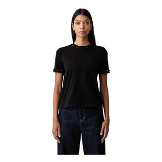 Twinset T-shirt con passamaneria e fiocco - - Tops - Donna - Nero - S