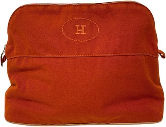 Herm&egrave;s Bolide Orange Canvas Pouch (Pre-Owned)
