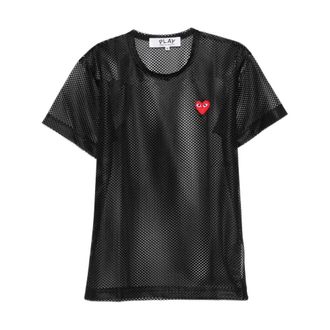 Comme Des Gar&ccedil;ons Camiseta con Coraz&oacute;n de Malla - Tops - Hombre - Negro - S