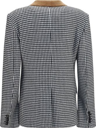 Tom Ford Womens Jacket Houndstooth Cashmere Black-White (capra Hircus) Black/white