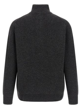 J.W.Anderson Half-Zip English Ribbed Sweater - Gray