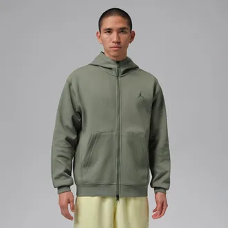 Nike Jordan Mens Jordan Sport Hoop Fleece Dri-FIT Full-Zip Hoodie in Green | FV8602-351