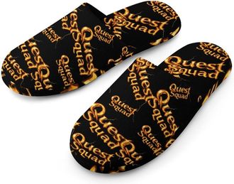 Generic Quest And Squad Mens Cotton Slippers Memory Foam Comfort House Shoes Winter Indoor Slipper for Hotel Casa Spa
