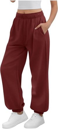 Generic Mrat Womens Joggers Sweatpants UK Tracksuit Bottoms Elastic Waist Cargo Trousers Wide Leg Lounge Pant with Pockets Comfy Baggy Cargo Pants Oversized G