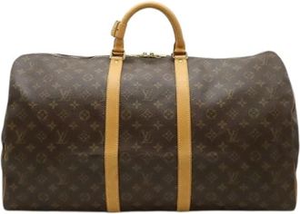 Louis Vuitton Pre-owned Weekend Bags, unisex, Brown, Size: ONE SIZE Pre-owned Monogram Keepall 55 Travel Bag