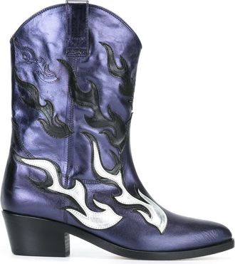 Chiara Ferragni Blue Flame Texani Laarzen - Dames - Cowboylaarzen - Blauw - 37 EU - Schoenen