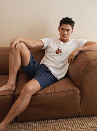 Le 31 Mens Brushed organic jersey lounge short